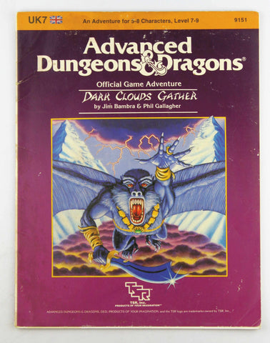 AD&D UK7 Dark Clouds Gather Fair+, by Bambra, Gallagher  