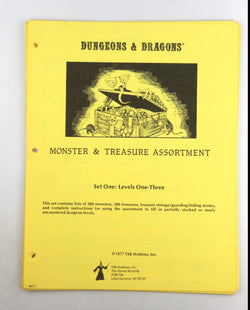 Dungeons & Dragons Monster & Treasure Assortment Set One Levels One to Three, by Various  