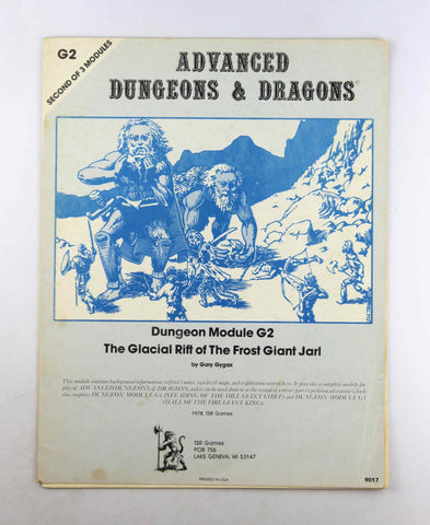 AD&D G2 TRhe Glacial Rift of the Frost Giant Jarl VG, by Gary Gygax  