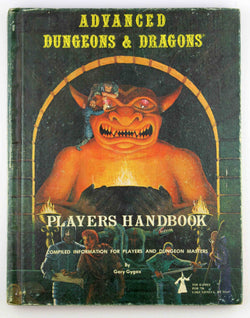 AD&D 2nd Printing PHB Players Handbook VG, by Gary Gygax  