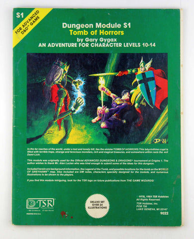 S1 AD&D Tomb og Horrors G+, by Gary Gygax  