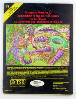 Expedition to the Barrier Peaks Dungeon Module S3 (AD& D Adventure for Character Levels 8-12), by Gygax, Gary  