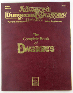 AD&D 2e The Complete Book of Dwarves Rubbing, by Bambra, et al  