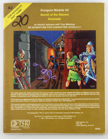AD&D A2 Secret of the Slavers Stockade Marker, by Johnson, et al  