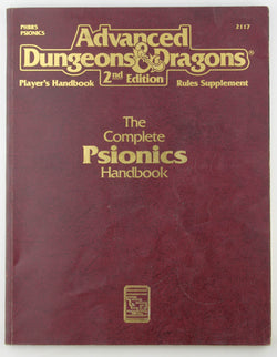 AD&D 2e The Complete Psionics Handbook VG, by Steve Winter  