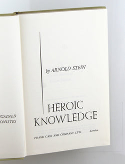 Heroic Knowledge, by Arnold Stein  