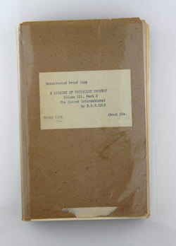 A History of Socialist Thought Vol III Part 2 Uncorrected Proof, by GDH Cole  