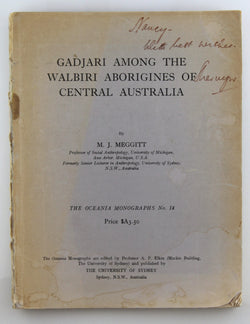Gadjari among the Walbiri aborigines of central Australia (Oceania monographs), by Meggitt, Mervyn J  