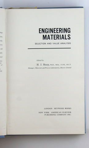 Engineering Materials, by sharp, herbert  