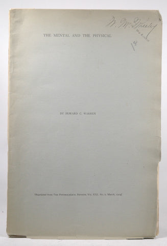 The Mental and the Physical, by Howard C Warren  