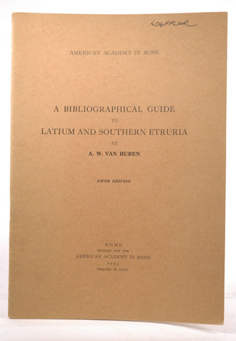 Bibliographical Guide Latium & Southern Etruria, by A. W. Van Buren  