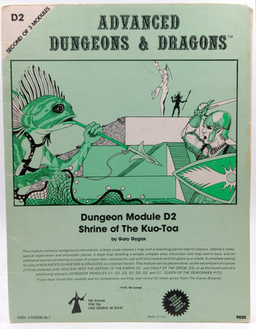 Shrine of the Kuo-Toa (Advanced Dungeons and Dragons Module D2), by Gary Gygax  
