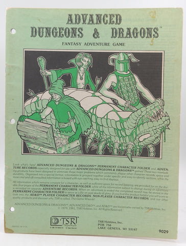 Permanent Character Folder and Adventure Records Stained AD&D, by Staff  