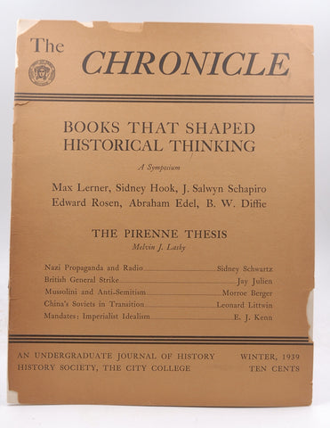 The Chronicle Winter 1939 Books that Shaped Historical Thinking, by Various  