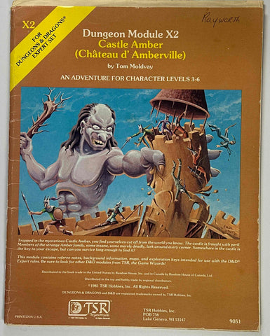 D&D X2 Castle Amber w/Pen Marks, by Tom Moldvay  