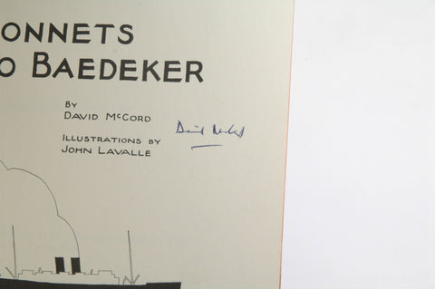 Sonnets to Baedeker, by McCORD, David Signed 